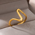 Golden wavy ring